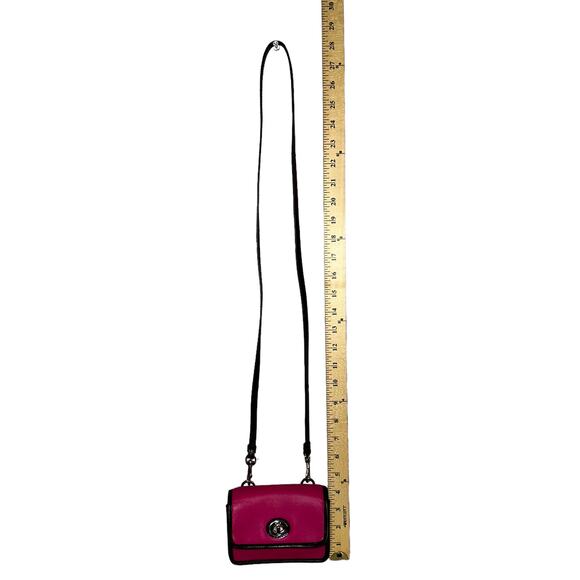 Coach Fuchsia Pink Brown Turn Lock Legacy Mini Crossbody 48022 Bag Purse - Picture 13 of 13